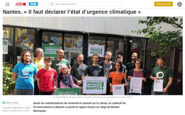 Déclaration état d'urgence climatique